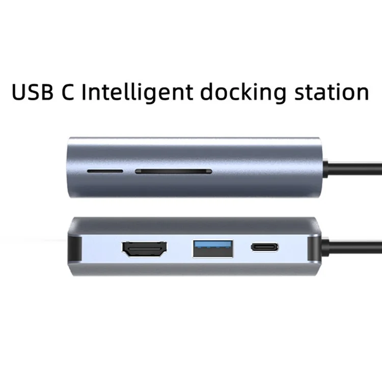 Концентратор USB-C 7-портовая док-станция с 4K HD, 100 Вт PD, USB 3.0, RJ45, считывателем SD/TF карт 2395-07