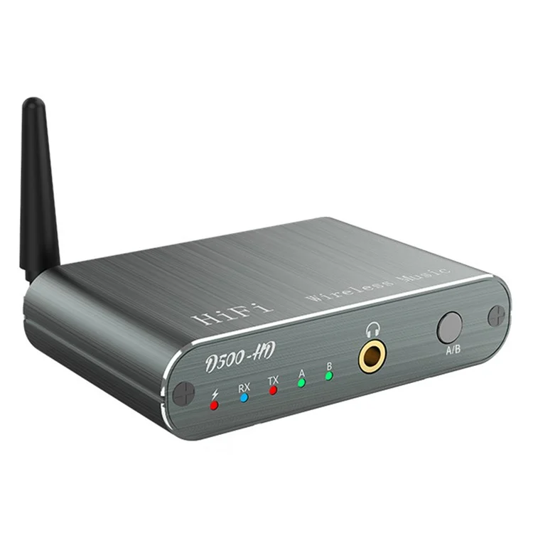 D500 Bluetooth-compatible 5.2 Receiver Transmitter 2 in 1 Qualcomm Audio Adapter with 3.5mm AUX Interface