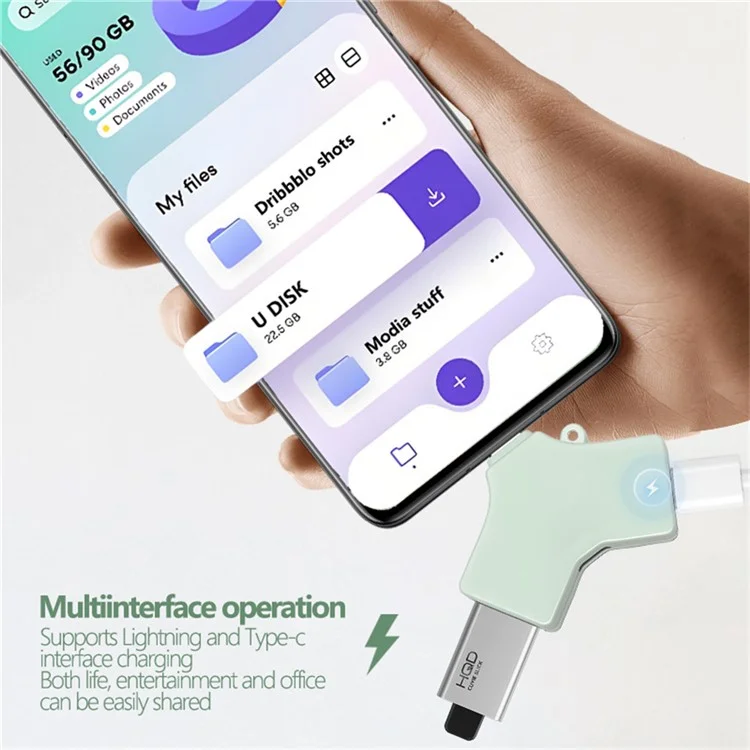 Hub multifuncional Type-C USB 3.0 com porta Type-C de 8 pinos para transferência de dados e carregamento