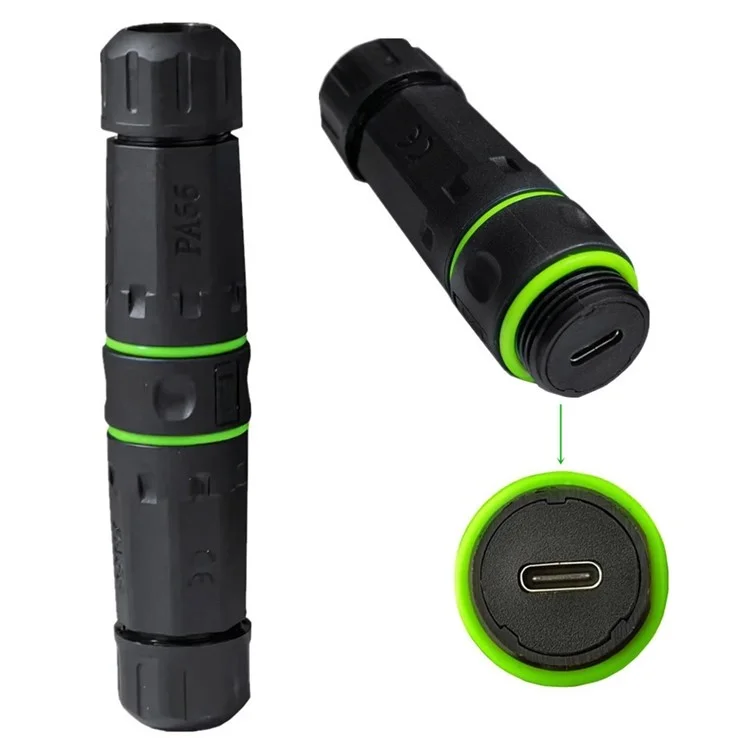 Adattatore connettore femmina-femmina Type-C impermeabile IP68 da esterno a 10 Gbps per il trasferimento dati e la ricarica