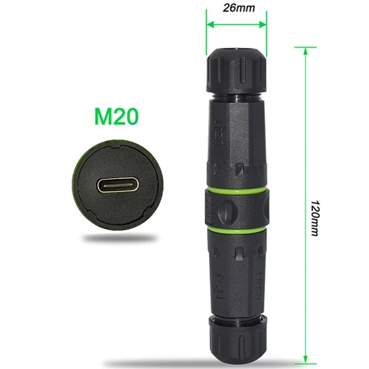 Adattatore connettore femmina-femmina Type-C impermeabile IP68 da esterno a 10 Gbps per il trasferimento dati e la ricarica