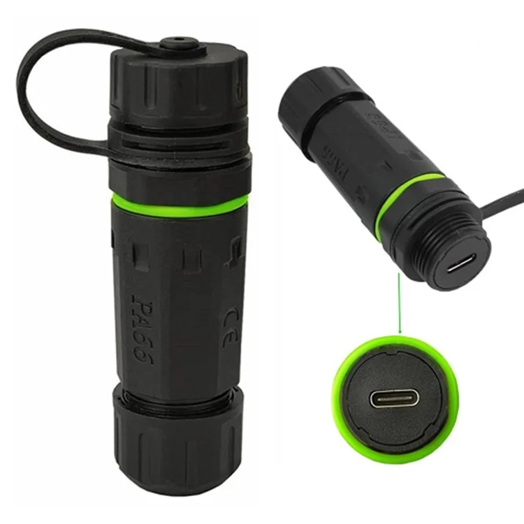 Connettore di aggancio impermeabile IP68 10Gbps, adattatore femmina-femmina Type-C con copertura protettiva