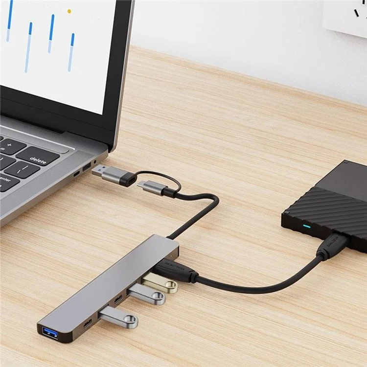 2217TU 7-in-1 Laptop Tablet USB Hub Expansion Dock USB 3.0  /  USB-C Multi-Port Adapter
