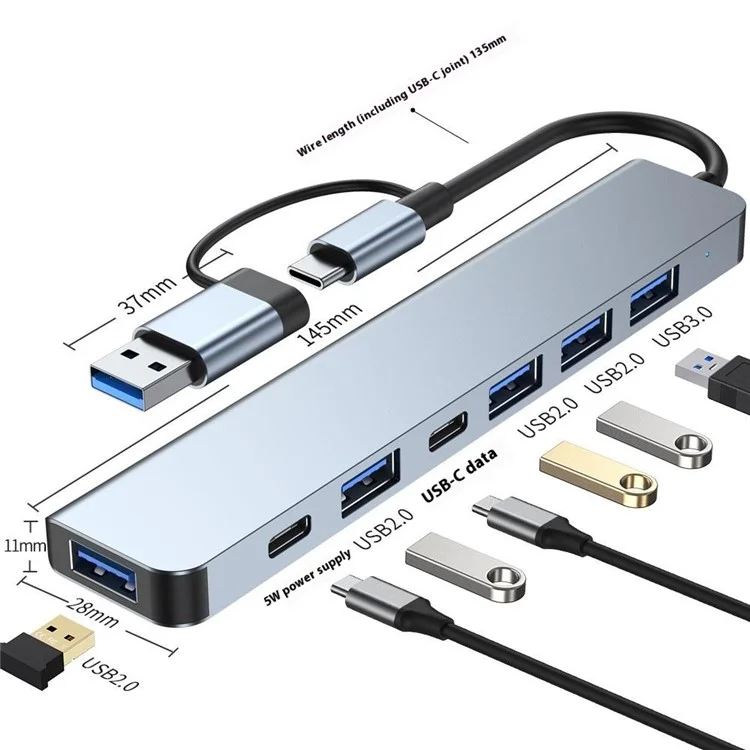 2217TU 7-in-1 Laptop Tablet USB Hub Expansion Dock USB 3.0  /  USB-C Multi-Port Adapter
