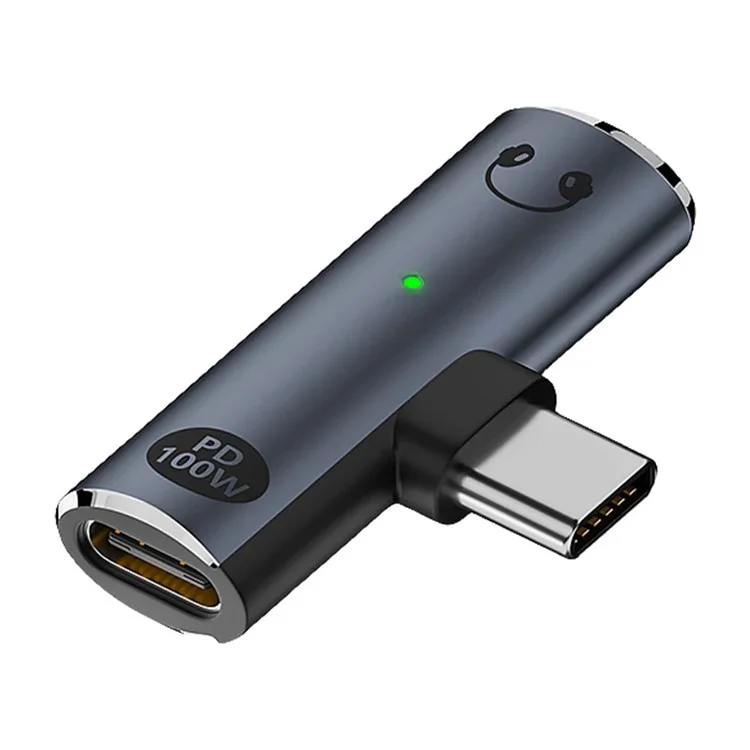 Type-C Male to 3.5mm Headphone Audio + Type-C PD 100W Charging Adapter - Grey