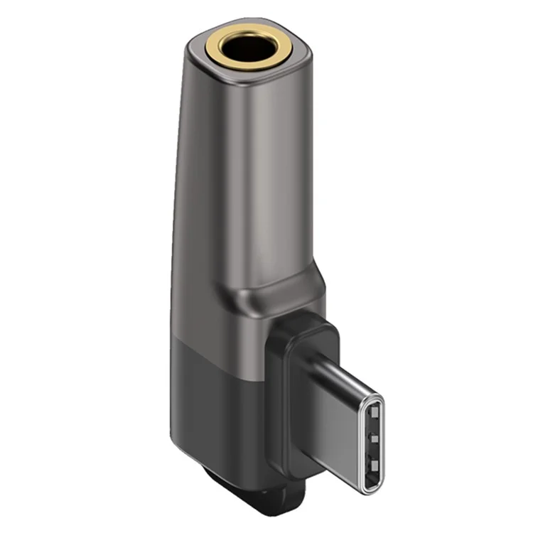 Adaptador de USB Tipo C a Jack de 3,5 mm para Auriculares Convertidor de Audio Digital con Chip DAC para Smartphones / Tablets - Gris Claro