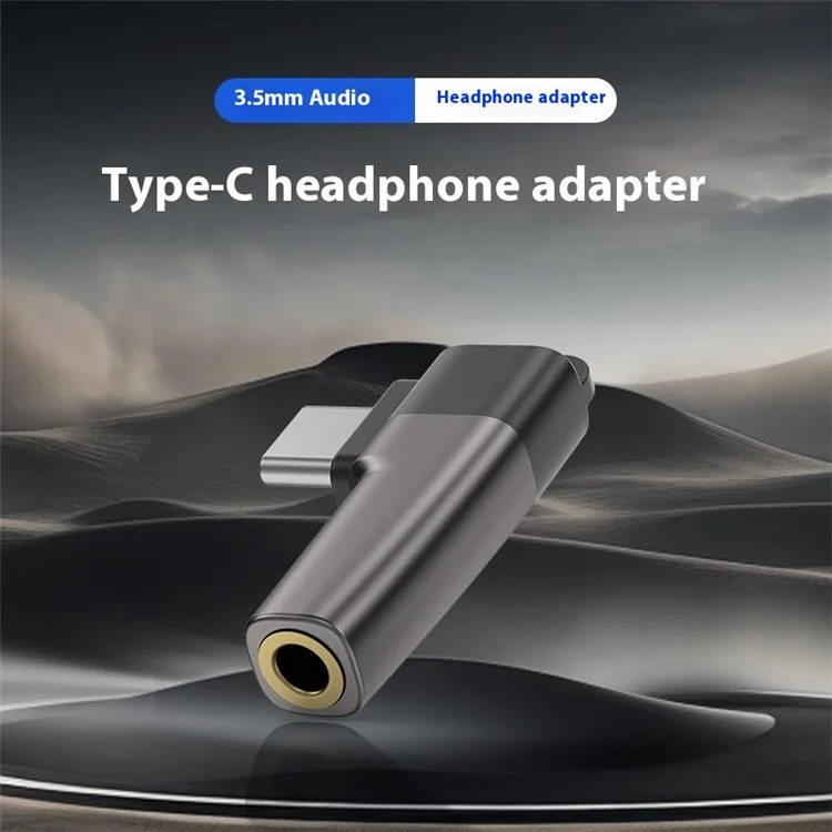 Adaptador de USB Tipo C a Jack de 3,5 mm para Auriculares Convertidor de Audio Digital con Chip DAC para Smartphones / Tablets - Gris Claro
