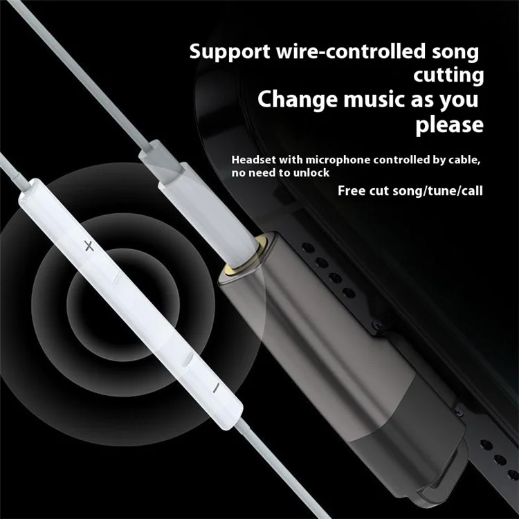 Adaptador de USB Tipo C a Jack de 3,5 mm para Auriculares Convertidor de Audio Digital con Chip DAC para Smartphones / Tablets - Gris Claro