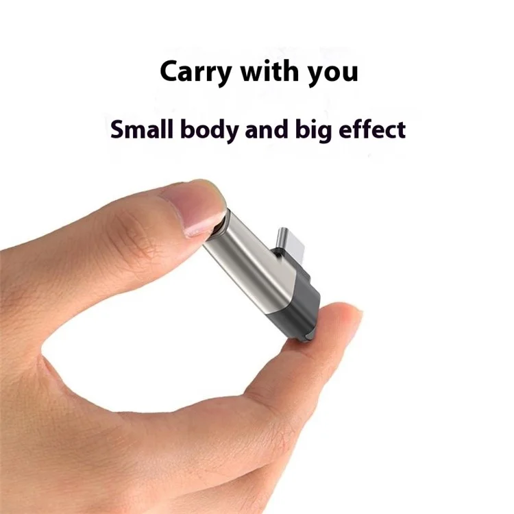 Adaptador de USB Tipo C a Jack de 3,5 mm para Auriculares Convertidor de Audio Digital con Chip DAC para Smartphones / Tablets - Gris Claro