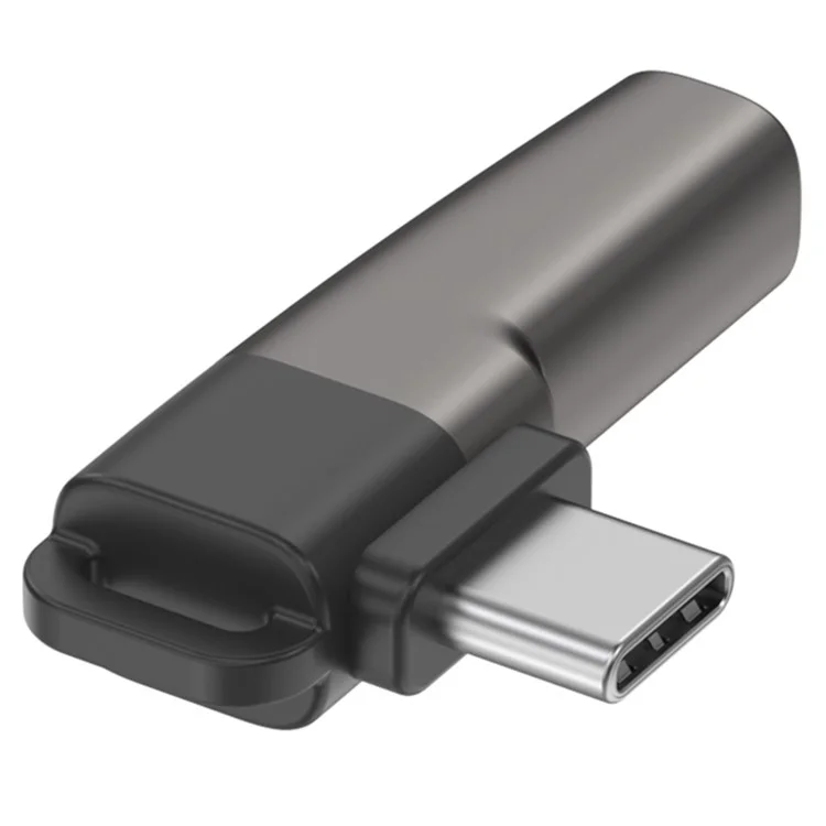 Adaptador de USB Tipo C a Jack de 3,5 mm para Auriculares Convertidor de Audio Digital con Chip DAC para Smartphones / Tablets - Gris Claro