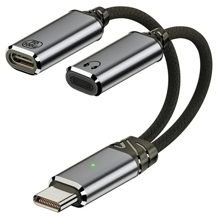 Cable adaptador UC-030-TC004 USB-C a Lightning hembra con 100W PD y audio DAC para portátil, tableta y teléfono