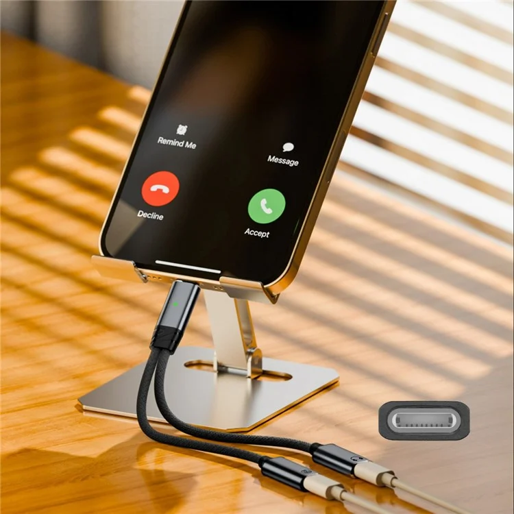 Cable adaptador UC-030-TC004 USB-C a Lightning hembra con 100W PD y audio DAC para portátil, tableta y teléfono