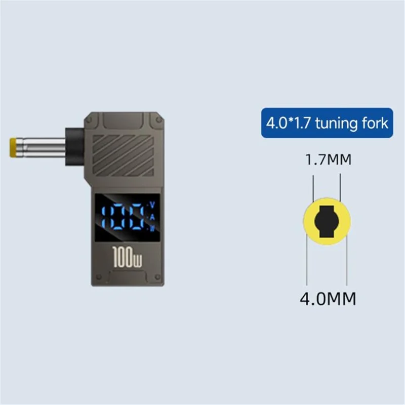 PD 100W Laptop Charging Adapter Type-C to DC 4.0x1.7mm Digital Display Fast Charging Converter