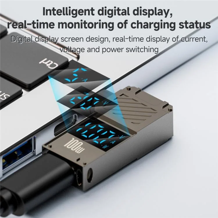 PD 100W Laptop Charging Adapter Type-C to DC 6.0x0.6mm Digital Display Fast Charging Converter