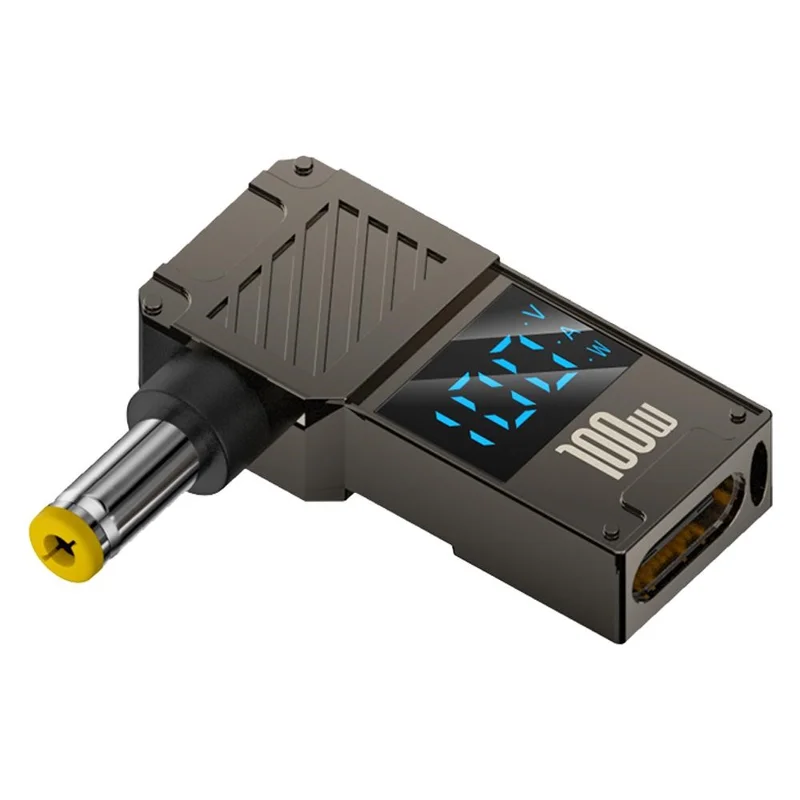 PD 100W Laptop Charging Adapter Type-C to DC 5.5x2.5mm Digital Display Fast Charging Converter