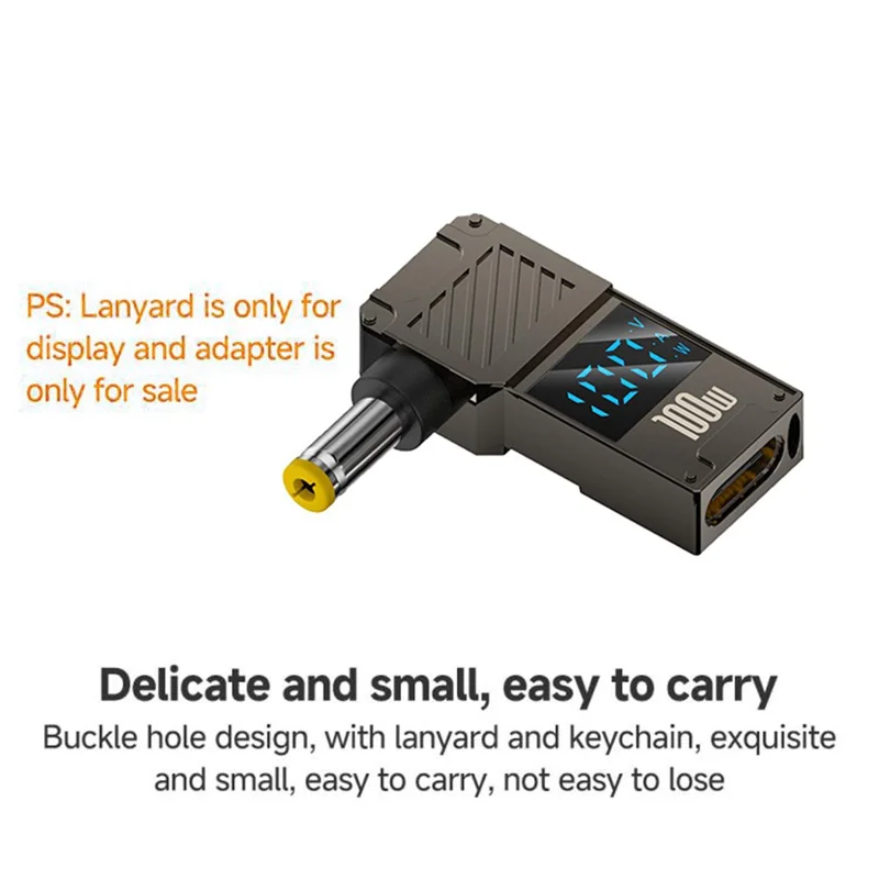 PD 100W Laptop Charging Adapter Type-C to DC 5.5x2.5mm Digital Display Fast Charging Converter