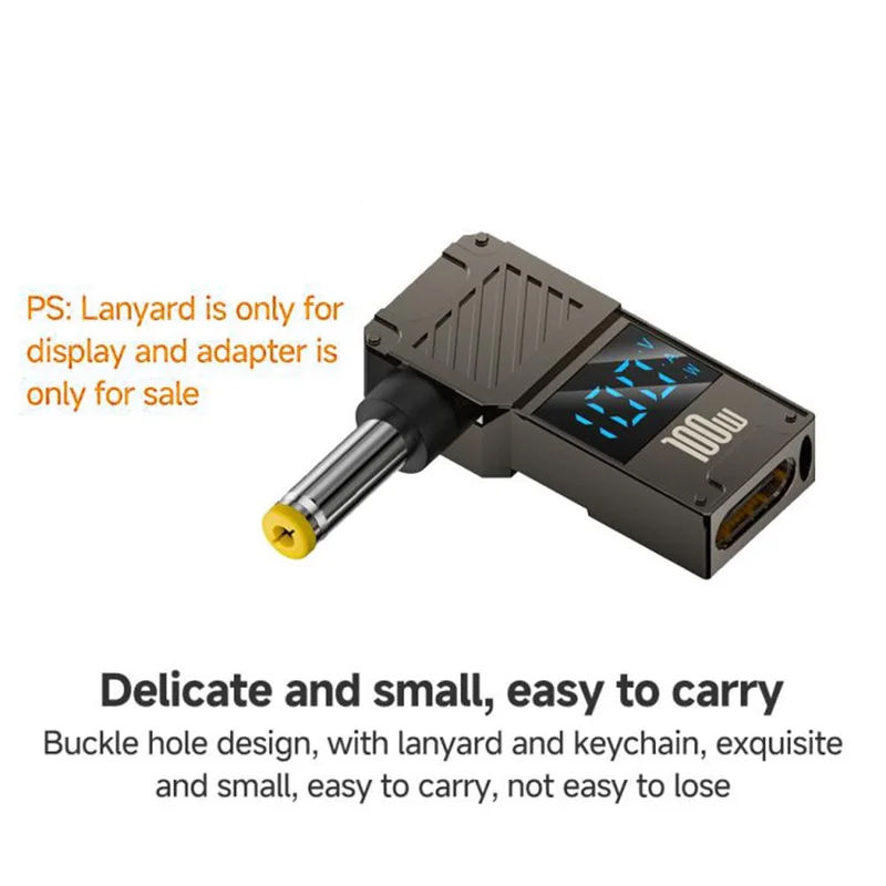 PD 100W Laptop Charging Adapter Type-C to DC 5.5x1.7mm Digital Display Fast Charging Converter