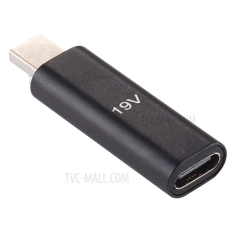 Adaptateur convertisseur en alliage d'aluminium 19V Type C Femelle vers PD Mâle pour ASUS - Noir