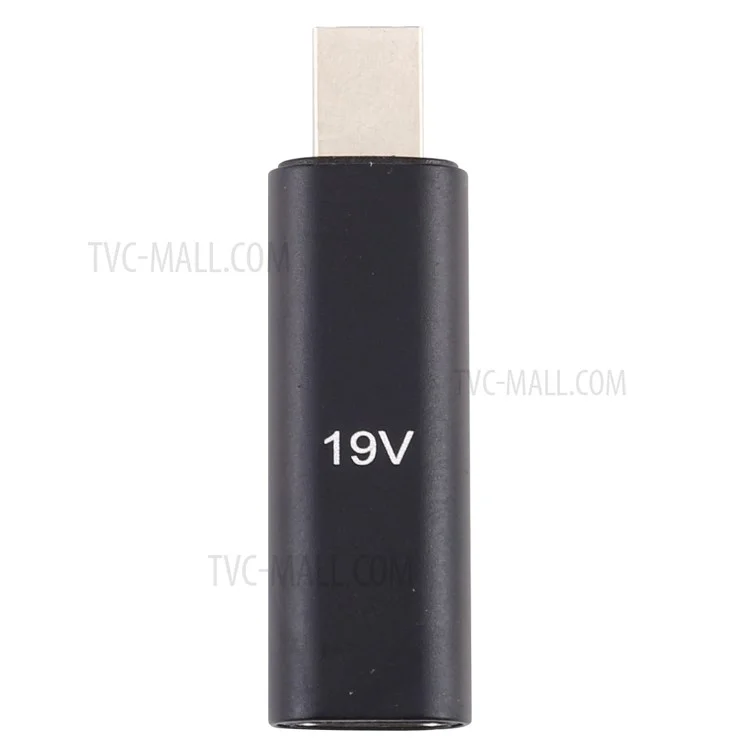 Adaptateur convertisseur en alliage d'aluminium 19V Type C Femelle vers PD Mâle pour ASUS - Noir