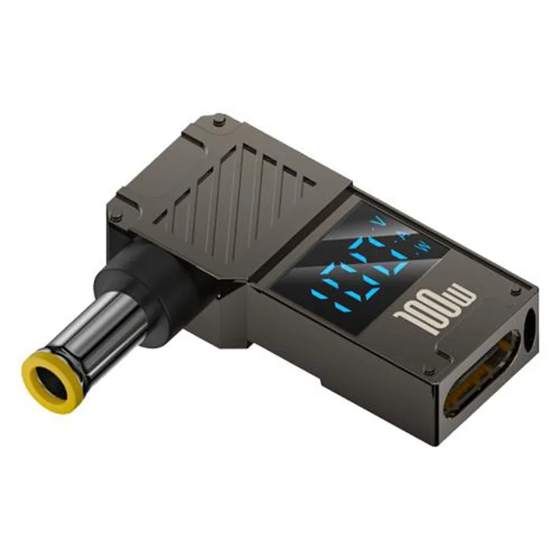 PD 100W Laptop Charging Adapter Type-C to DC 5.0x1.0mm Digital Display Fast Charging Converter
