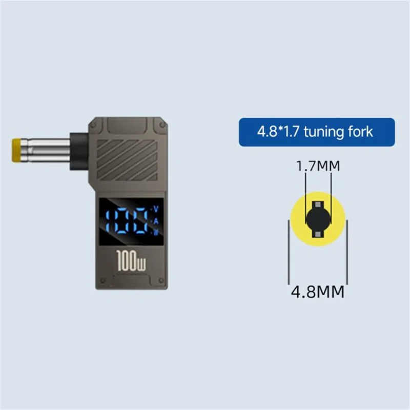 PD 100W Laptop Charging Adapter Type-C to DC 4.8x1.7mm Digital Display Fast Charging Converter