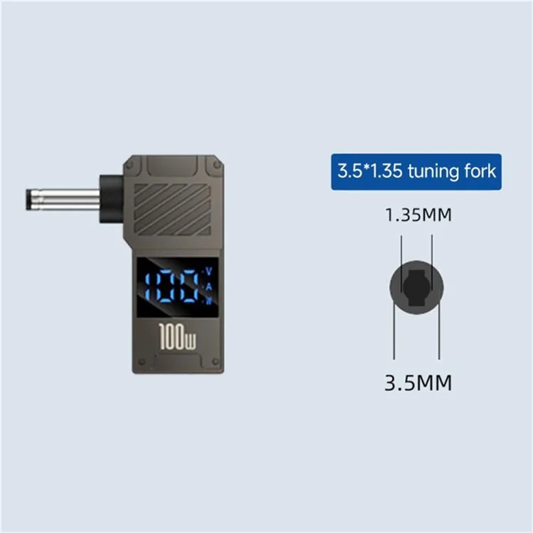 PD 100W Laptop Charging Adapter Type-C to DC 3.5x1.35mm Digital Display Fast Charging Converter