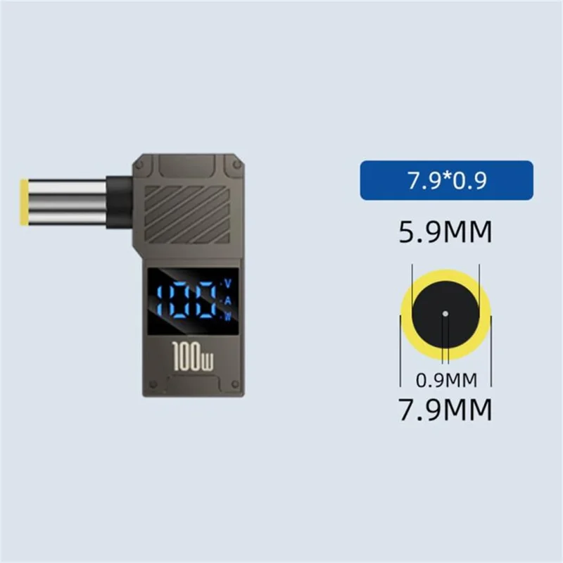 PD 100W Laptop Charging Adapter Type-C to DC 7.9x0.9mm Digital Display Fast Charging Converter