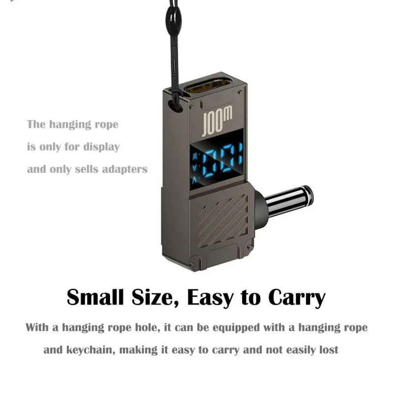 For HP Laptop PD 100W Charging Adapter Type-C to DC 7.4x5.0mm Digital Display Zinc Alloy Converter