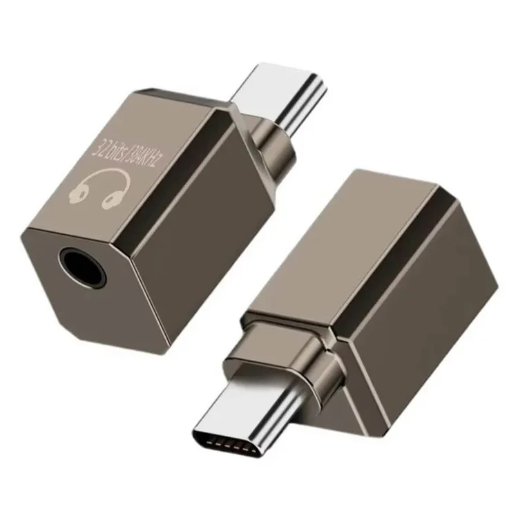 Für iPhone 15 / 16 USB-C auf 3,5mm Adapter AMP DAC 32bit / 384kHz Digital Decoder Chip Kopfhörer Anschluss - Mattiert
