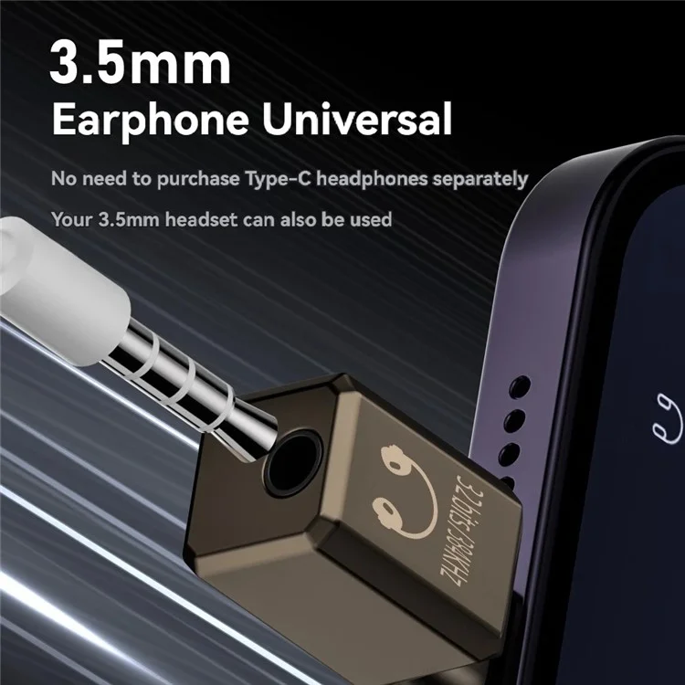 Für iPhone 15 / 16 USB-C auf 3,5mm Adapter AMP DAC 32bit / 384kHz Digital Decoder Chip Kopfhörer Anschluss - Mattiert