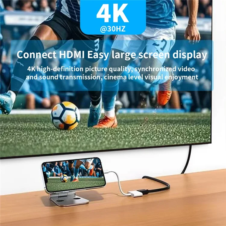 Type-C to HD Adapter with Charging Port 2 in 1 Screen Mirroring Audio Video Sync Converter for TV Monitor Projector