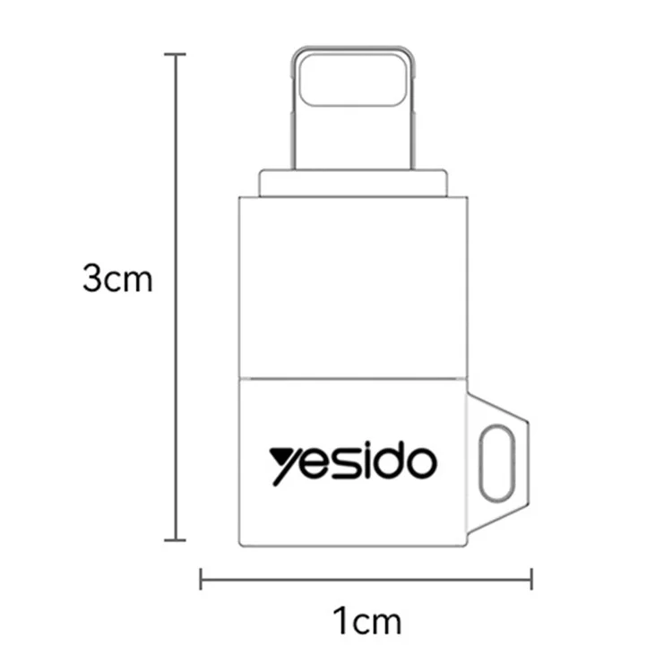 YESIDO GS27 Adattatore da USB-C Femmina a 8 Pin Maschio per Ricarica Rapida PD 27W e Trasferimento Dati