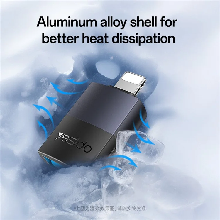 YESIDO GS32 OTG USB A Female to 8Pin Male Adapter Data Transfer Converter for Phone / Tablet