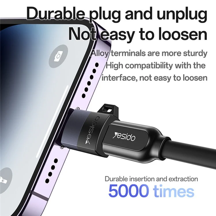 YESIDO GS30 Micro Femmina a 8 Pin Maschio Convertitore Caricamento Dati Sync Adattatore in Lega di Alluminio