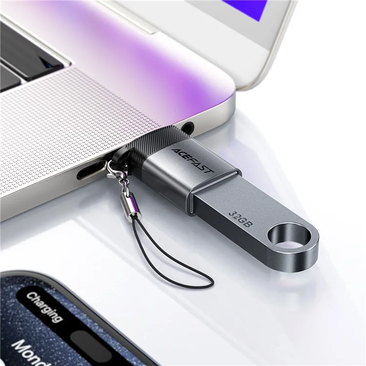 Adaptador ACEFAST J7 de USB-A hembra a USB-C macho para transferencia de datos y carga con función OTG
