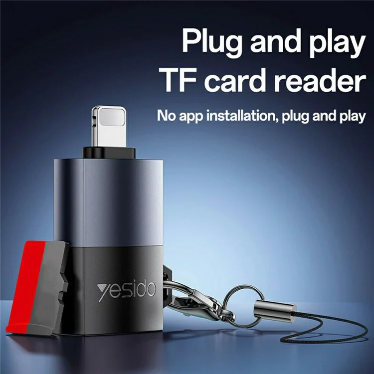 YESIDO GS38 8Pin TF Card Reader 480Mbps Transfer Speed Portable Memory Card Reader