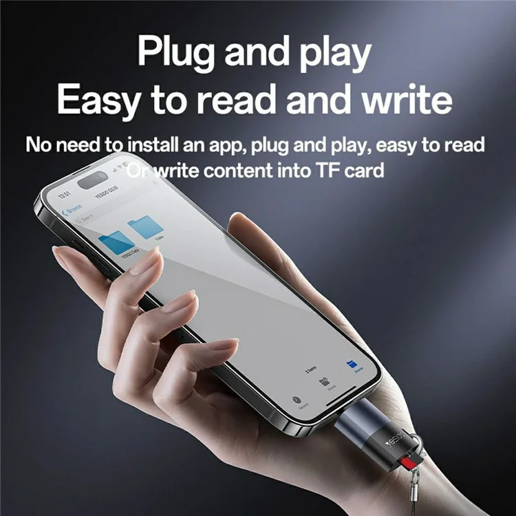 YESIDO GS38 8Pin TF Card Reader 480Mbps Transfer Speed Portable Memory Card Reader