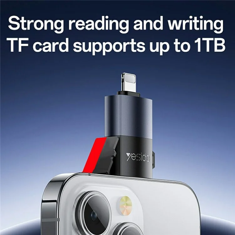 YESIDO GS38 8Pin TF Card Reader 480Mbps Transfer Speed Portable Memory Card Reader