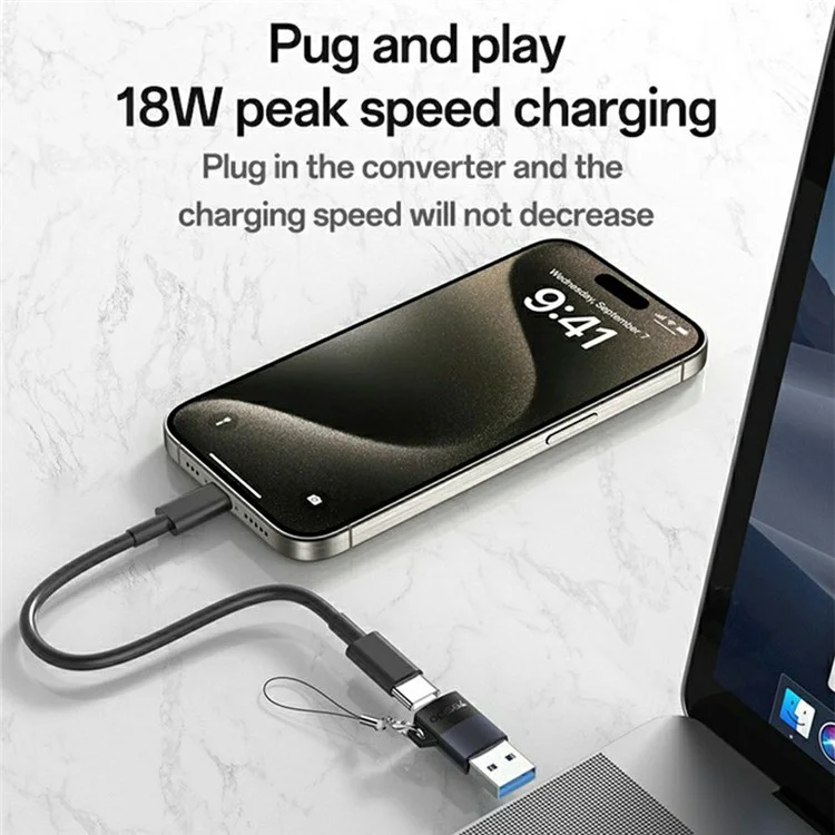 YESIDO GS34 USB-C Female to USB-A Male Adapter Data Transfer Fast Charging Converter