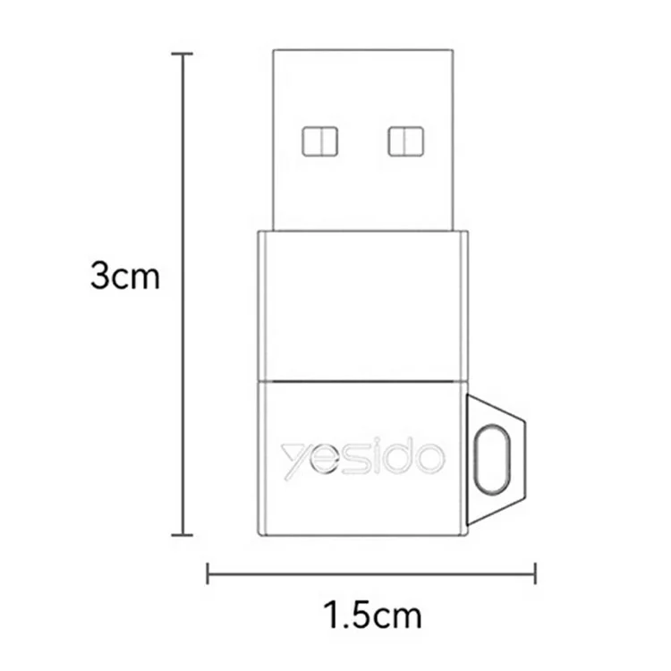 YESIDO GS34 USB-C Female to USB-A Male Adapter Data Transfer Fast Charging Converter
