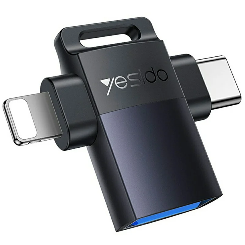 YESIDO GS35 Adattatore da USB femmina a USB-C / iP maschio Cavo convertitore USB 3.0 per laptop / telefono / tablet