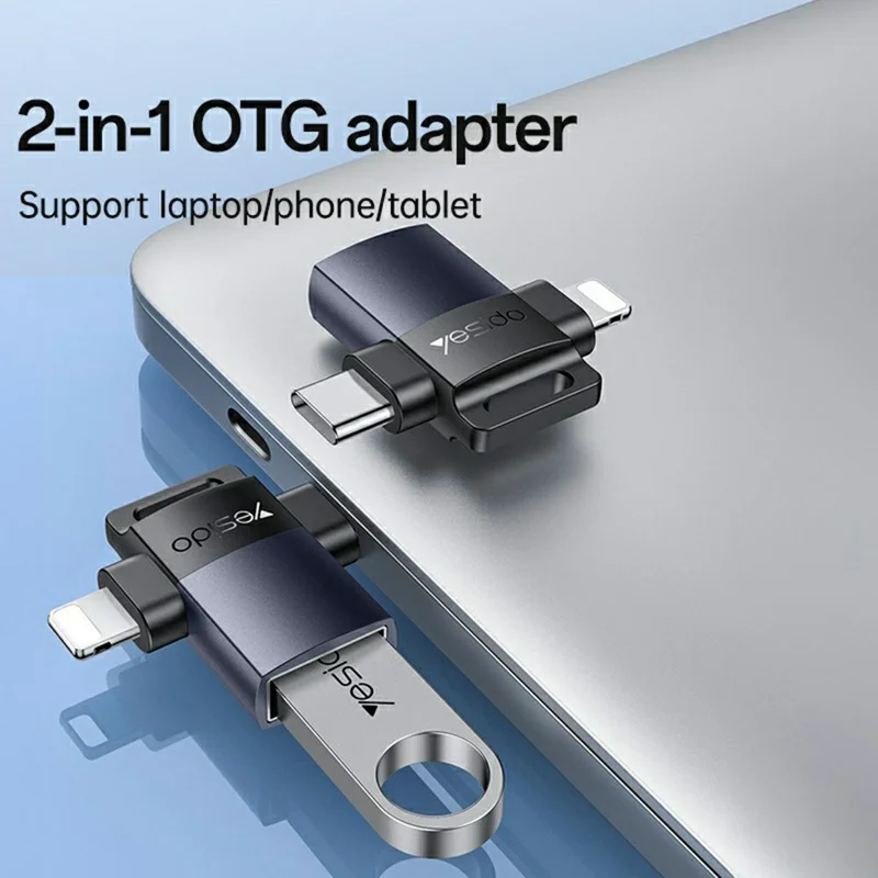 YESIDO GS35 Adattatore da USB femmina a USB-C / iP maschio Cavo convertitore USB 3.0 per laptop / telefono / tablet