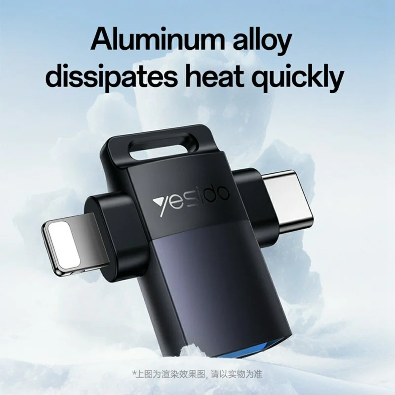 YESIDO GS35 Adattatore da USB femmina a USB-C / iP maschio Cavo convertitore USB 3.0 per laptop / telefono / tablet