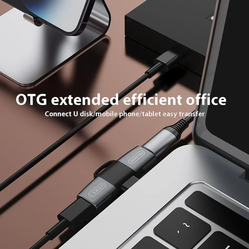 Adattatore di Ricarica Audio da Type-C a Doppio Type-C PD 100W + Convertitore OTG per Cuffie USB-C - Tarnish