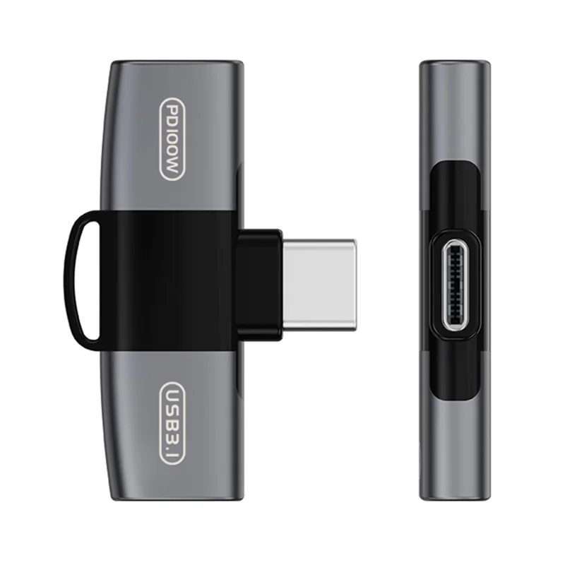 Adattatore di Ricarica Audio da Type-C a Doppio Type-C PD 100W + Convertitore OTG per Cuffie USB-C - Tarnish
