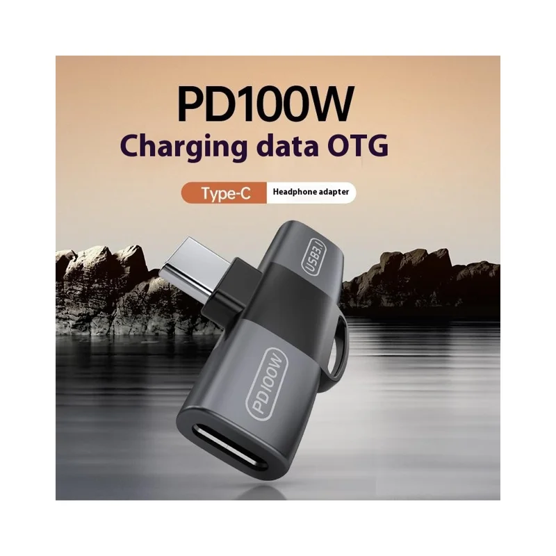 Adattatore di Ricarica Audio da Type-C a Doppio Type-C PD 100W + Convertitore OTG per Cuffie USB-C - Tarnish