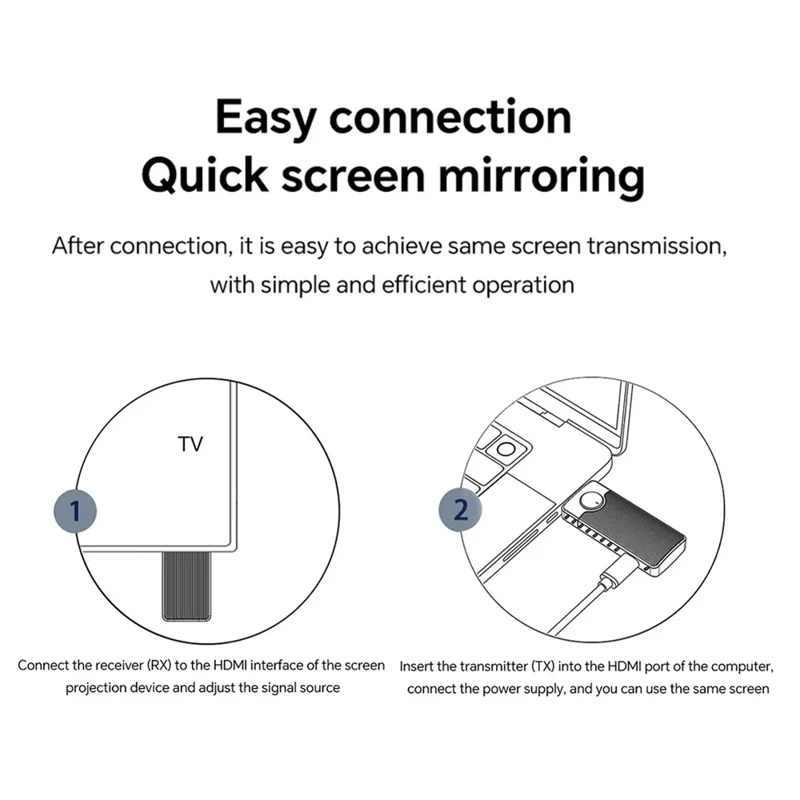 Adaptateur de Mise en Miroir d'Écran Sans Fil Q50 à Double Mode, Point à Point, Haute Vitesse 5G, 60 Hz - Noir