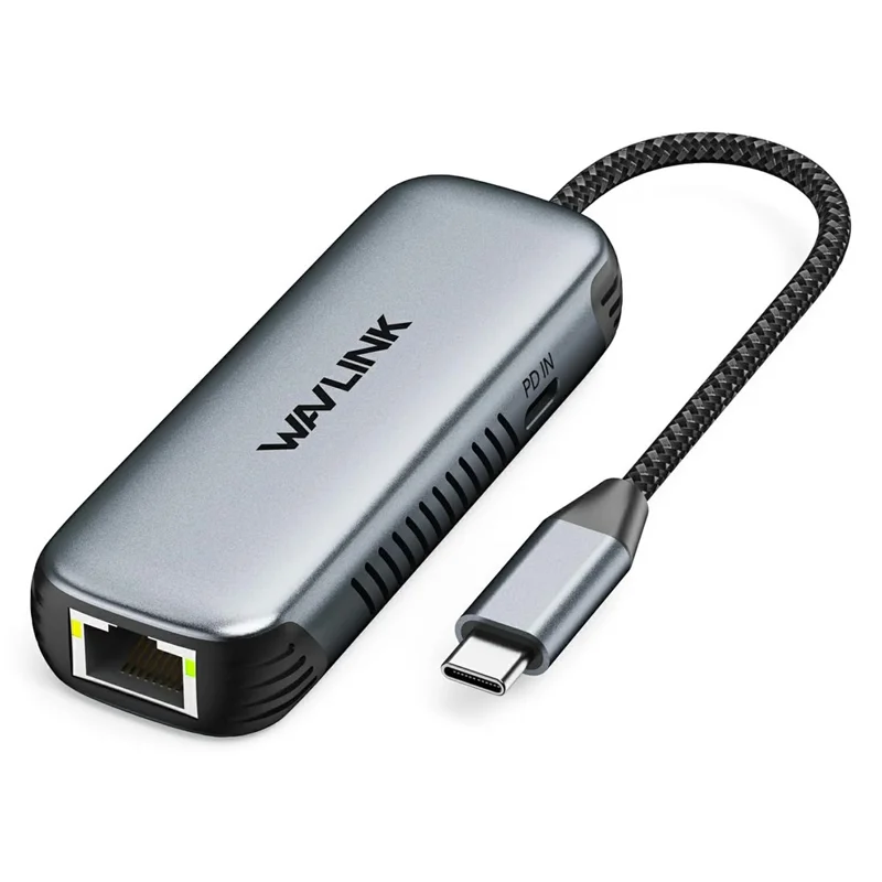 WAVLINK NWU340GD 5Gbps USB-C to RJ45 Ethernet Adapter Aluminum Converter with 95W Charging Port