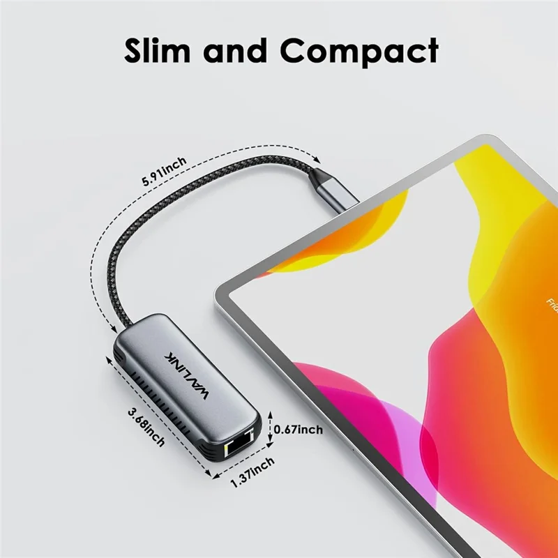 WAVLINK NWU340GD 5Gbps USB-C to RJ45 Ethernet Adapter Aluminum Converter with 95W Charging Port