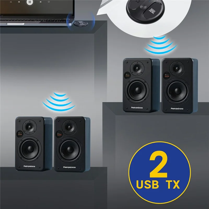 LE524 USB Bluetooth-Compatible 5.4 Audio Transmitter 50m Range Dual Connection Adapter for TV PC
